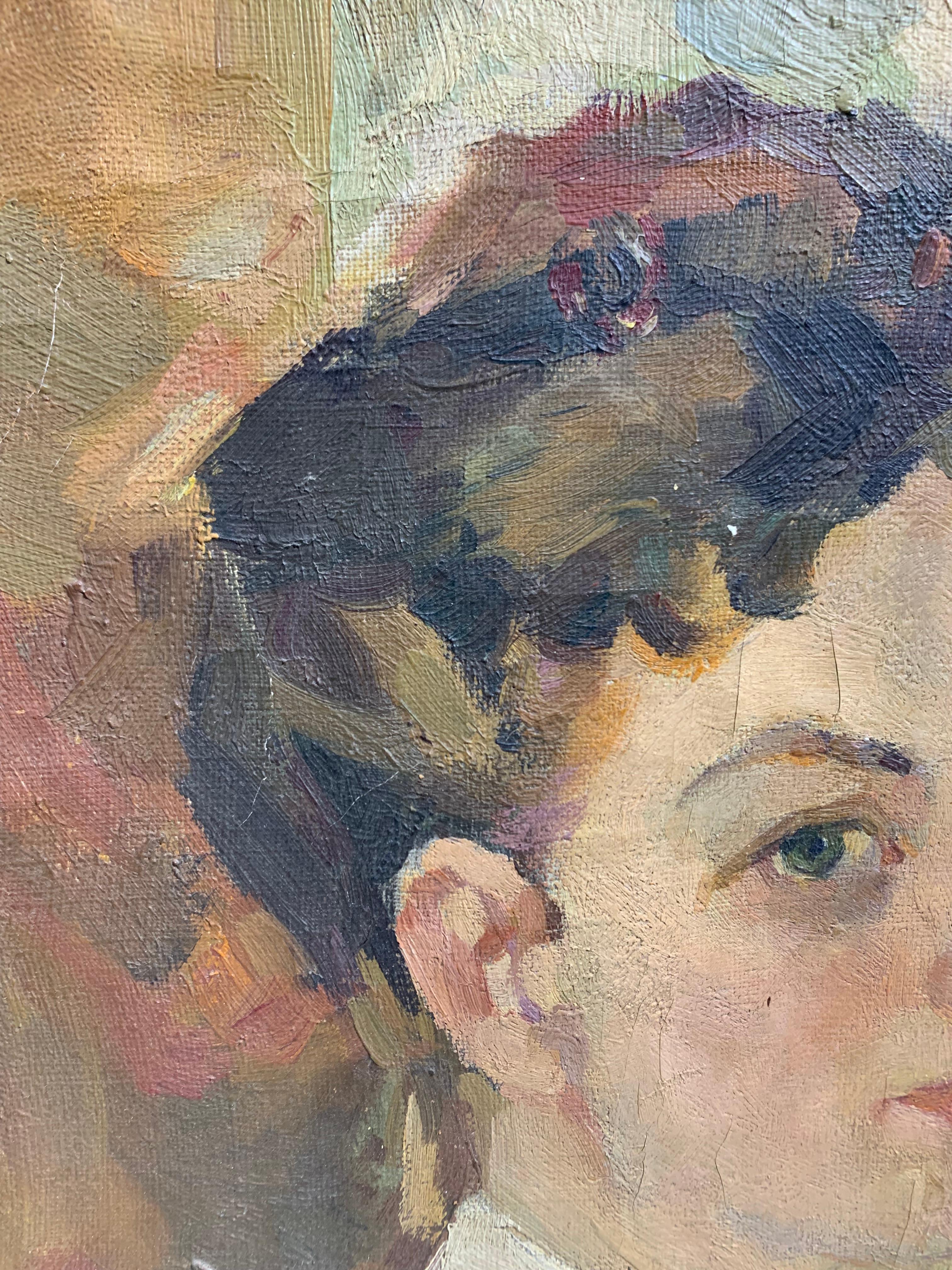 European 19th Century Portrait / Oil on Canvas For Sale