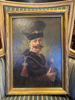 19th Century Portrait Polish Nobleman Rembrandt Copy