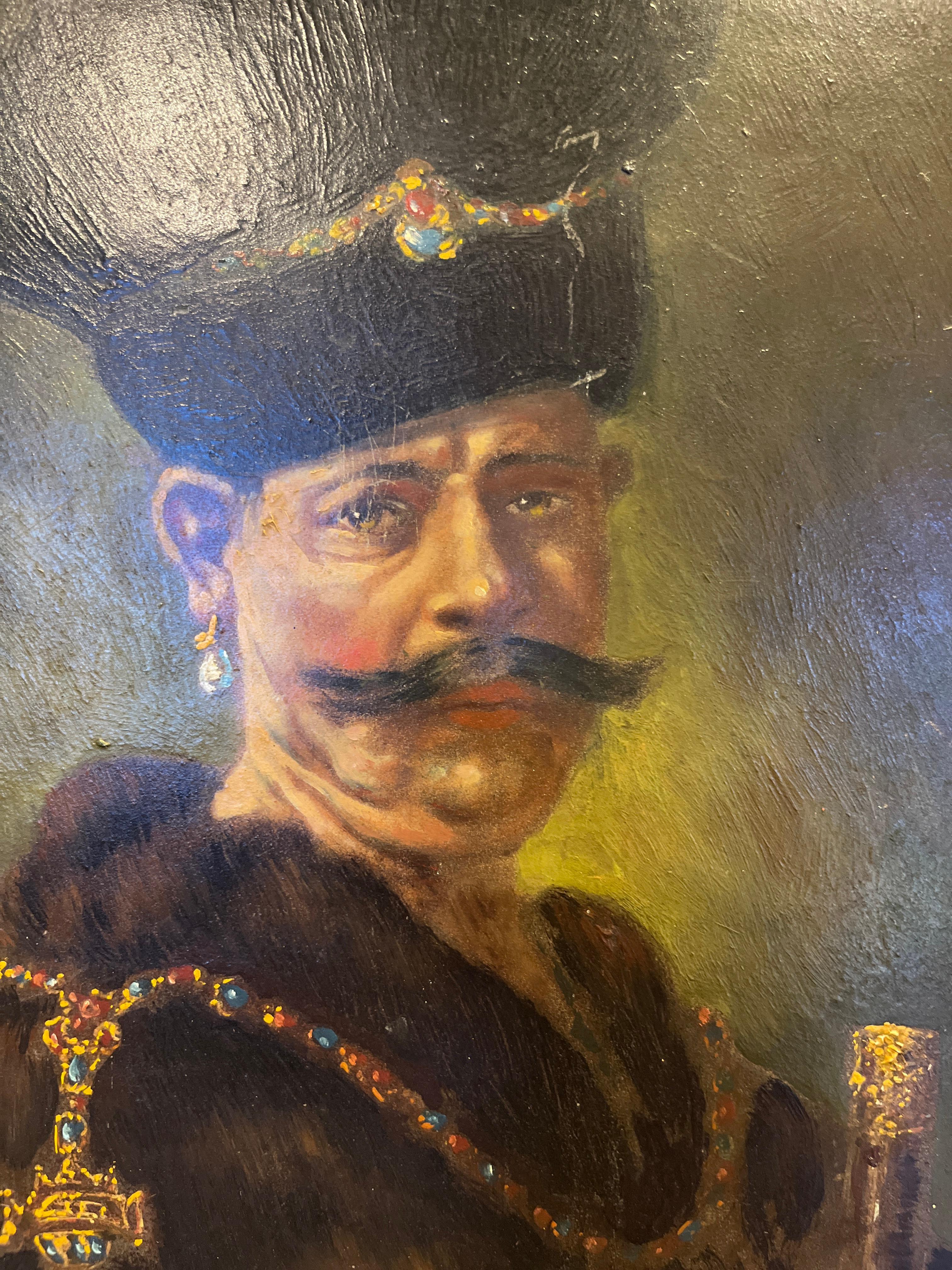 Siglo XIX Retrato Noble Polaco Copia de Rembrandt Barroco en venta