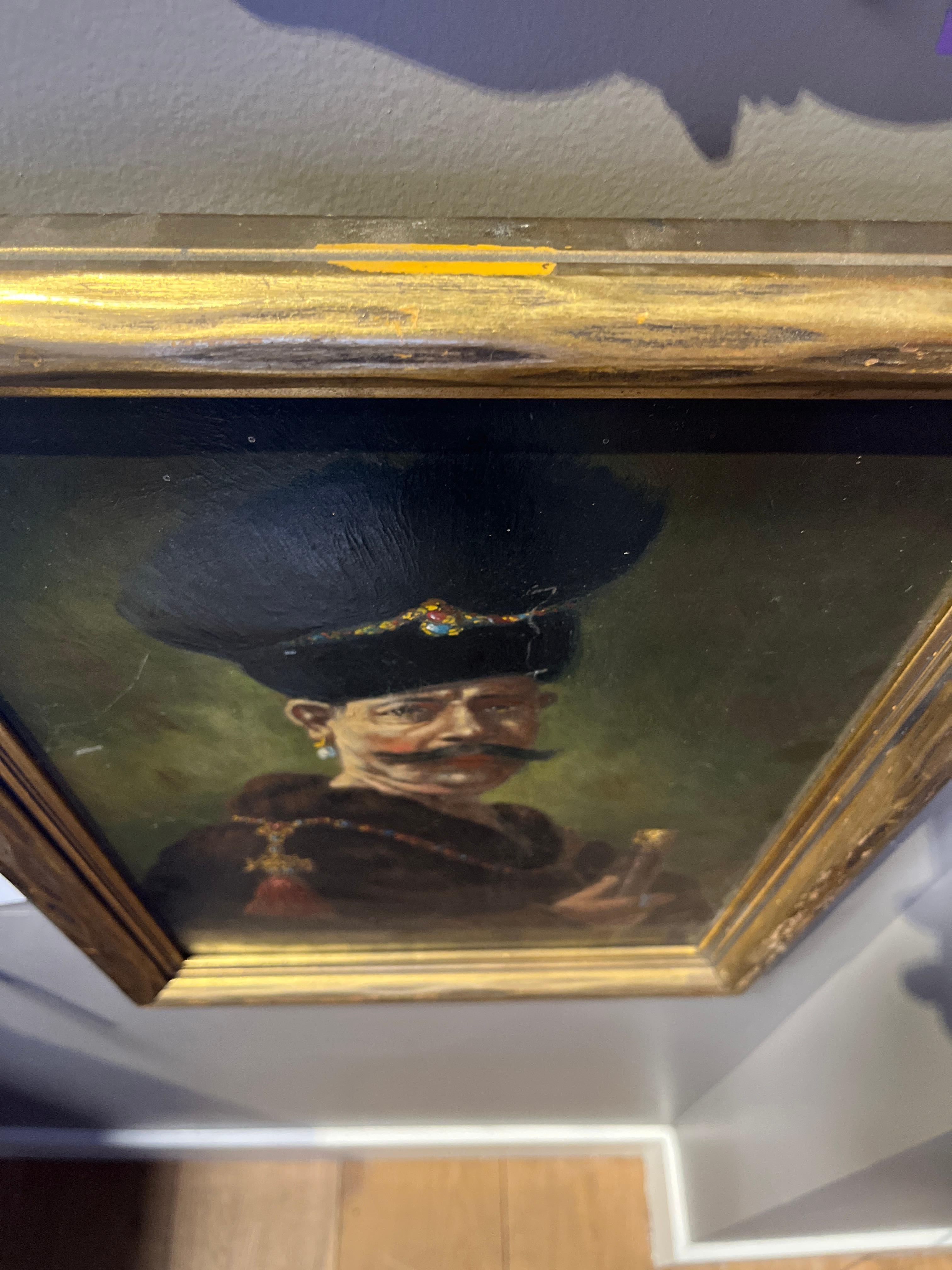 Siglo XIX Retrato Noble Polaco Copia de Rembrandt siglo XIX en venta