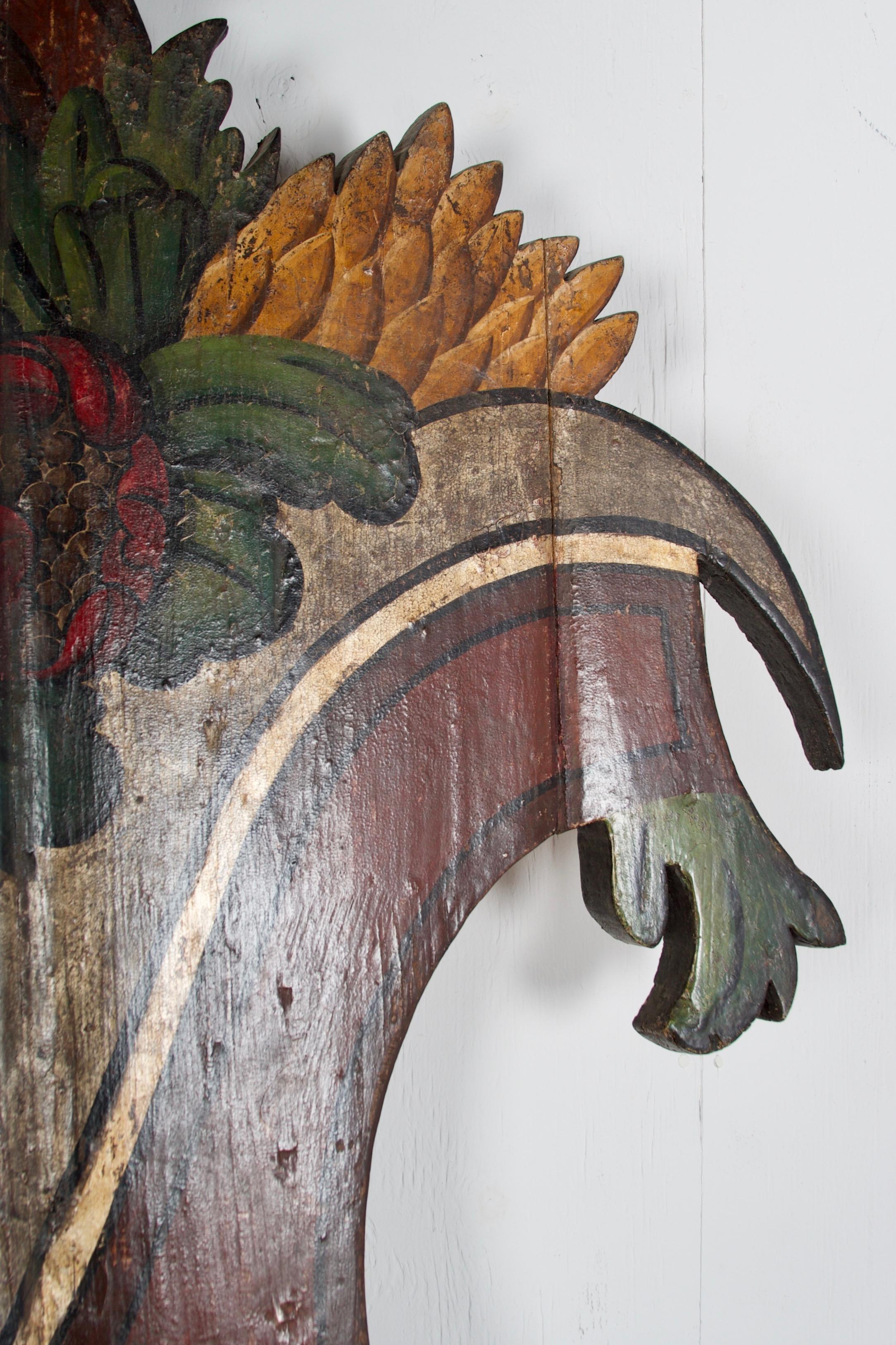 19th Century Portugese Polycromed Headboard For Sale 1