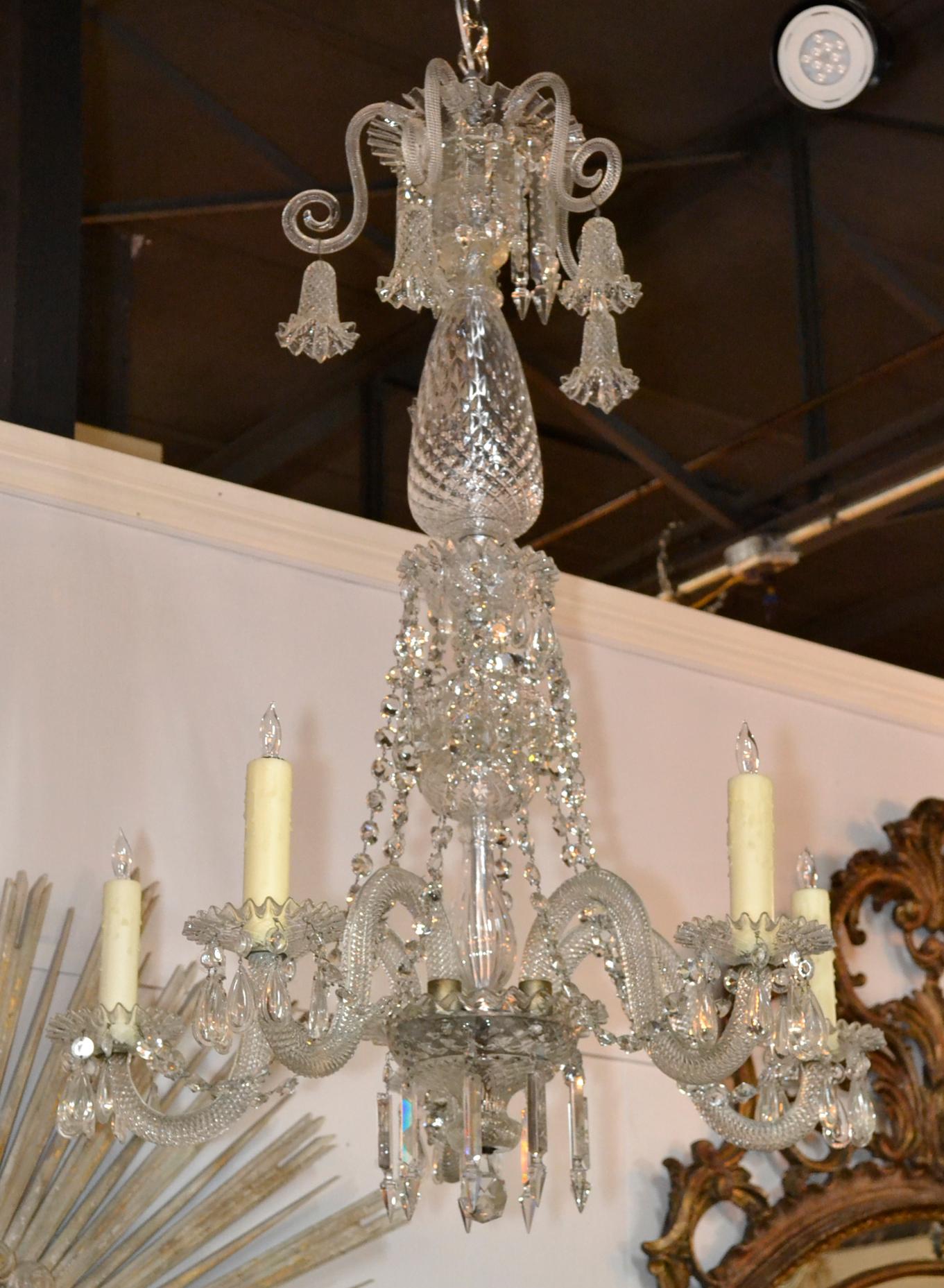 19th Century Baccarat Style Crystal Chandelier For Sale 3