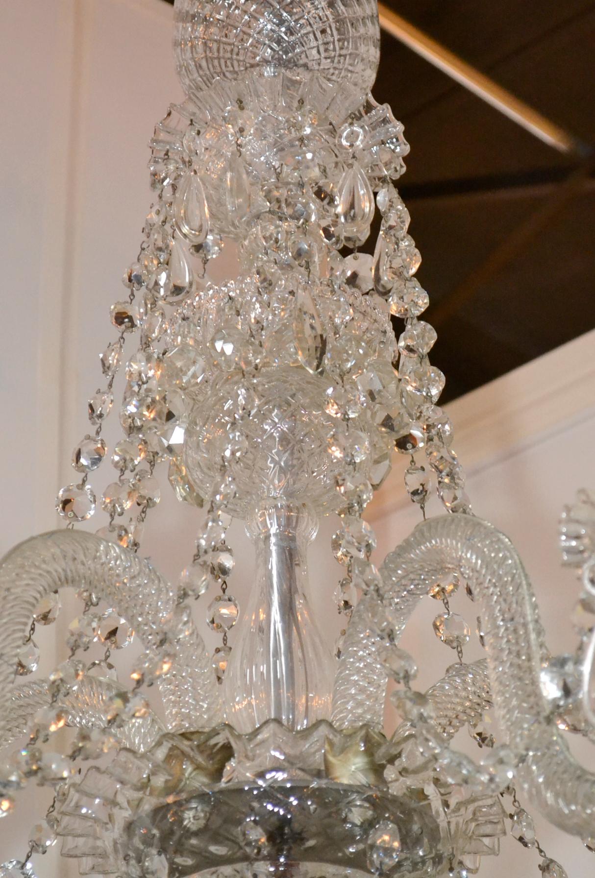 19th Century Baccarat Style Crystal Chandelier For Sale 1