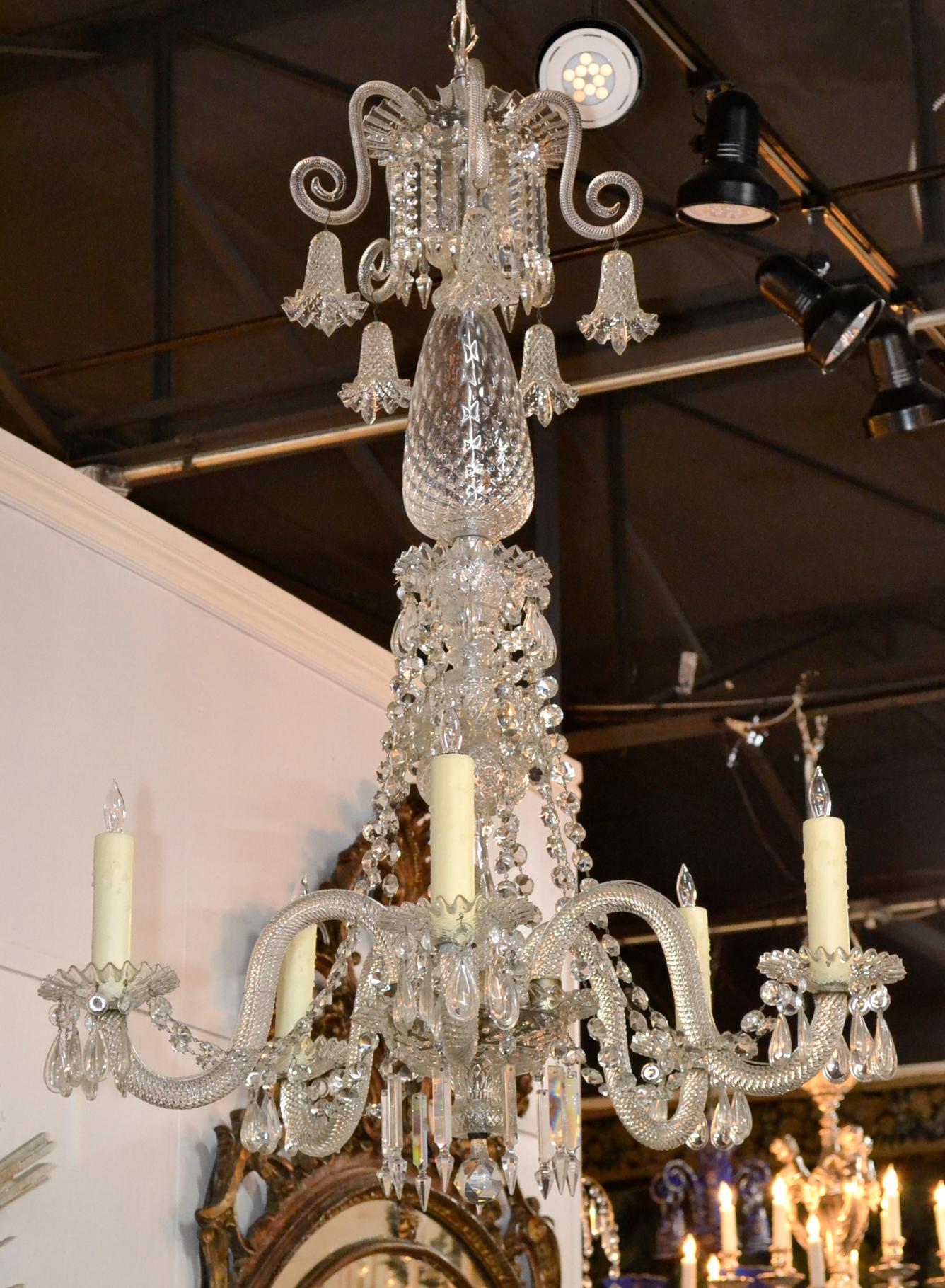 19th Century Baccarat Style Crystal Chandelier For Sale 2