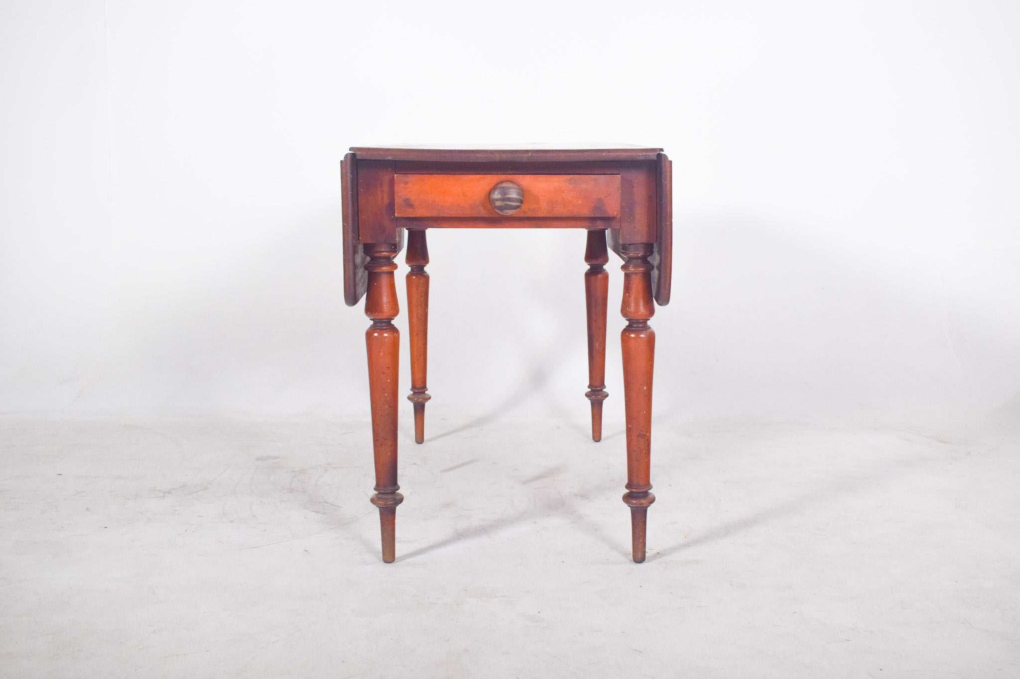 Late Victorian 19th Century Portuguese Flip Flap Table with Drawer For Sale