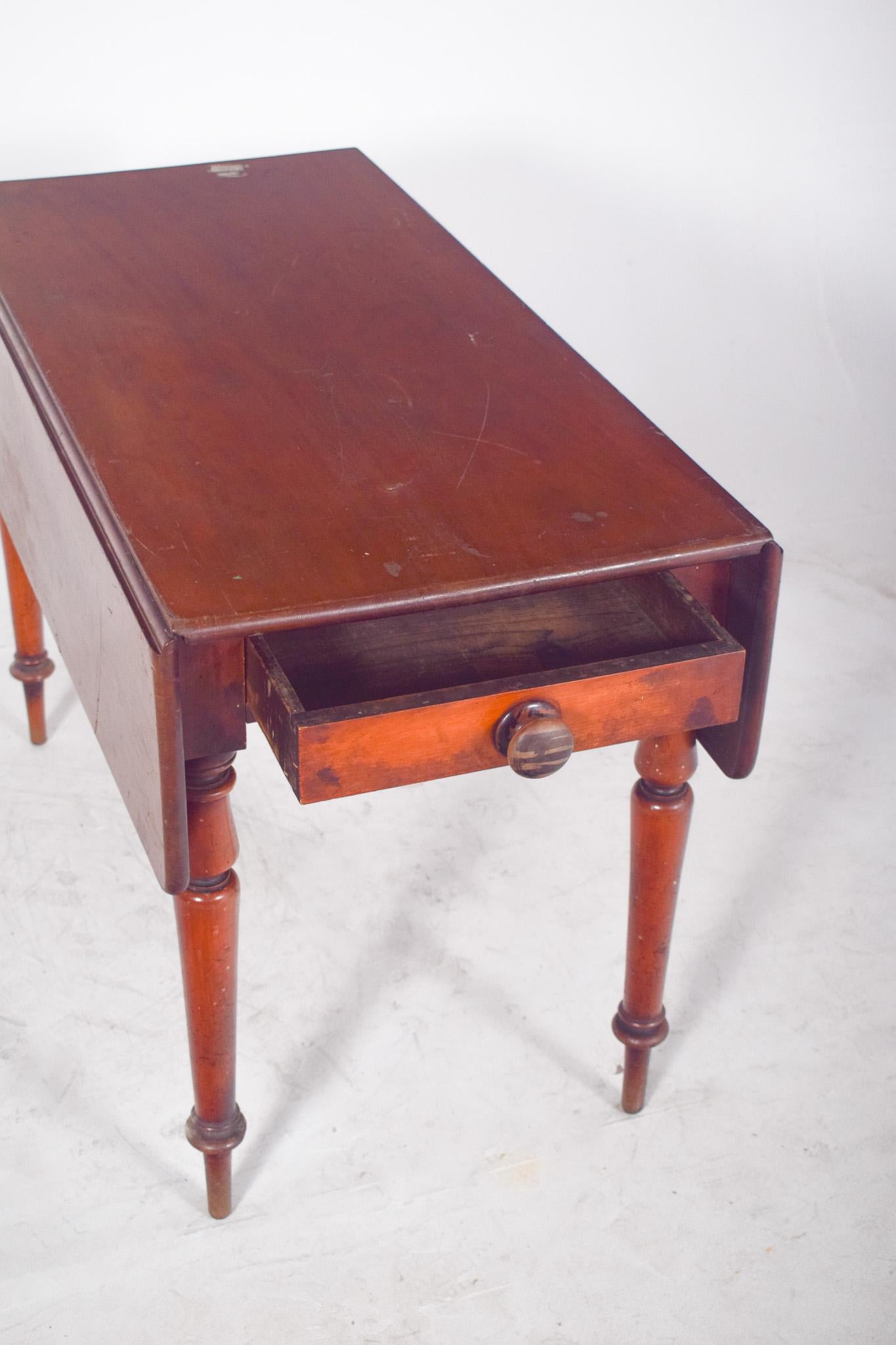 19th Century Portuguese Flip Flap Table with Drawer For Sale 1
