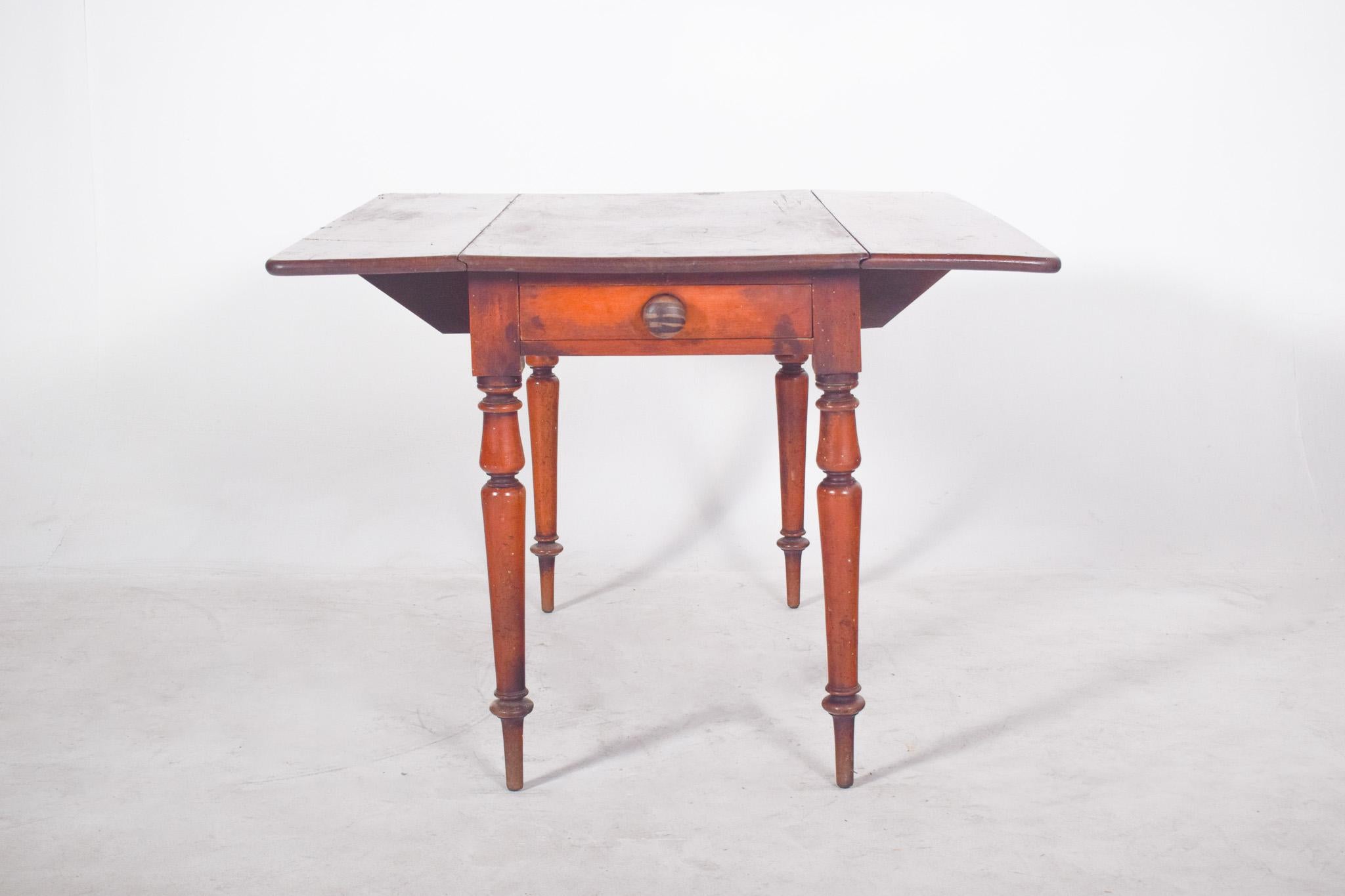 19th Century Portuguese Flip Flap Table with Drawer For Sale 2