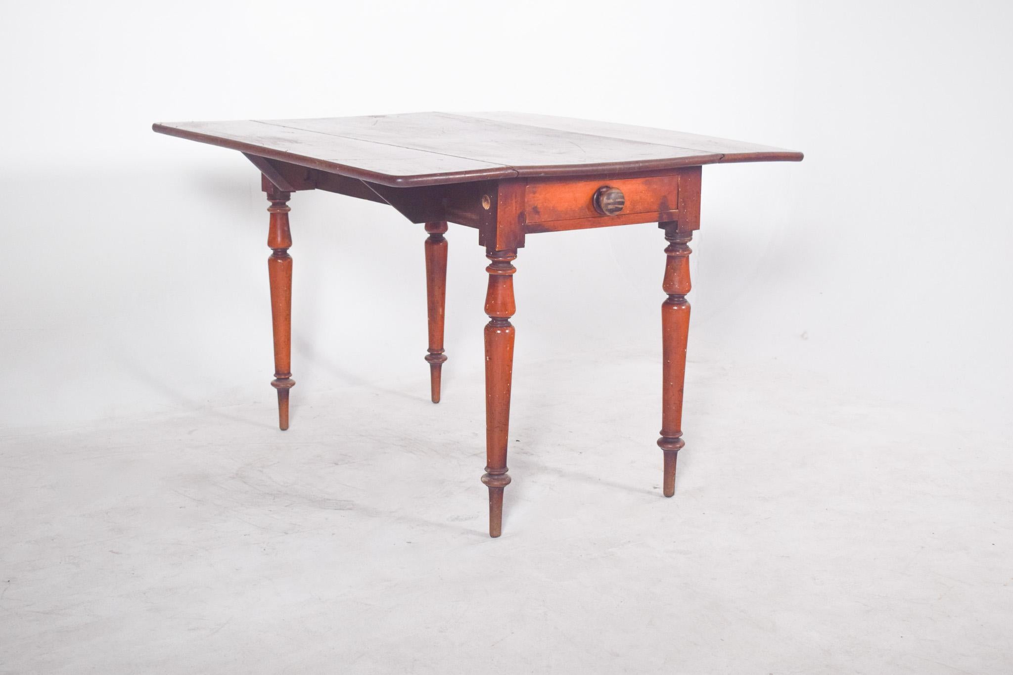 19th Century Portuguese Flip Flap Table with Drawer For Sale 3