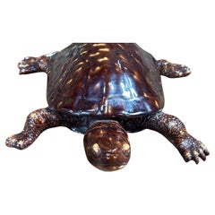 19th Century Portuguese Majolica Palissy Turtle