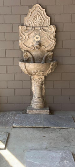 19th Century Portuguese Marble Wall Fountain