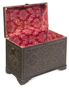 19th Century Portuguese Studded Walnut Chest