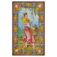 19th century Portuguese Tiles Panel "Summer"