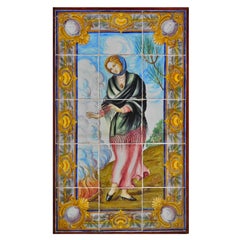 Panel de azulejos portugueses del siglo XIX "Invierno"