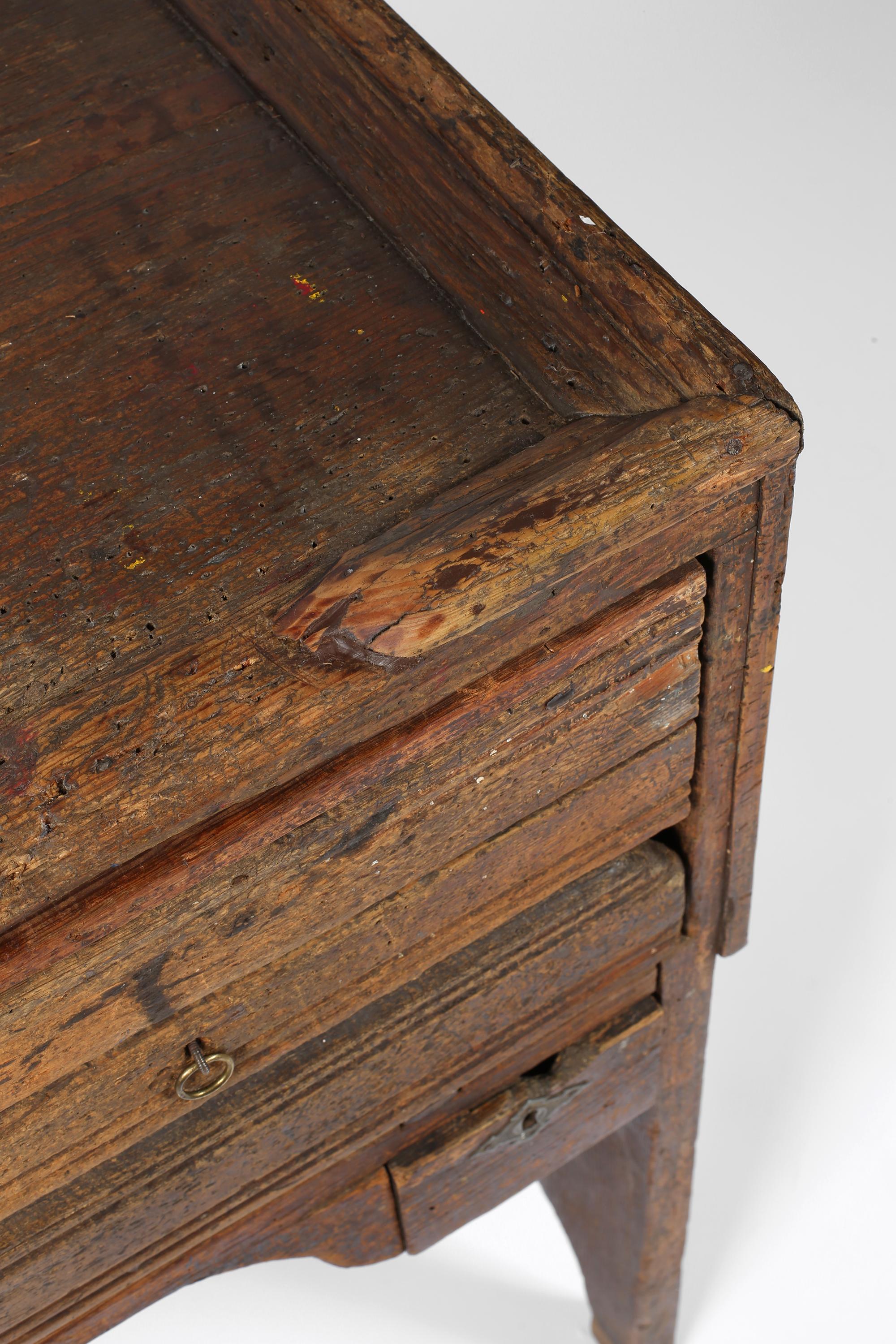19th Century Portuguese Wabi-Sabi Rustic Goldsmiths Workbench For Sale 8