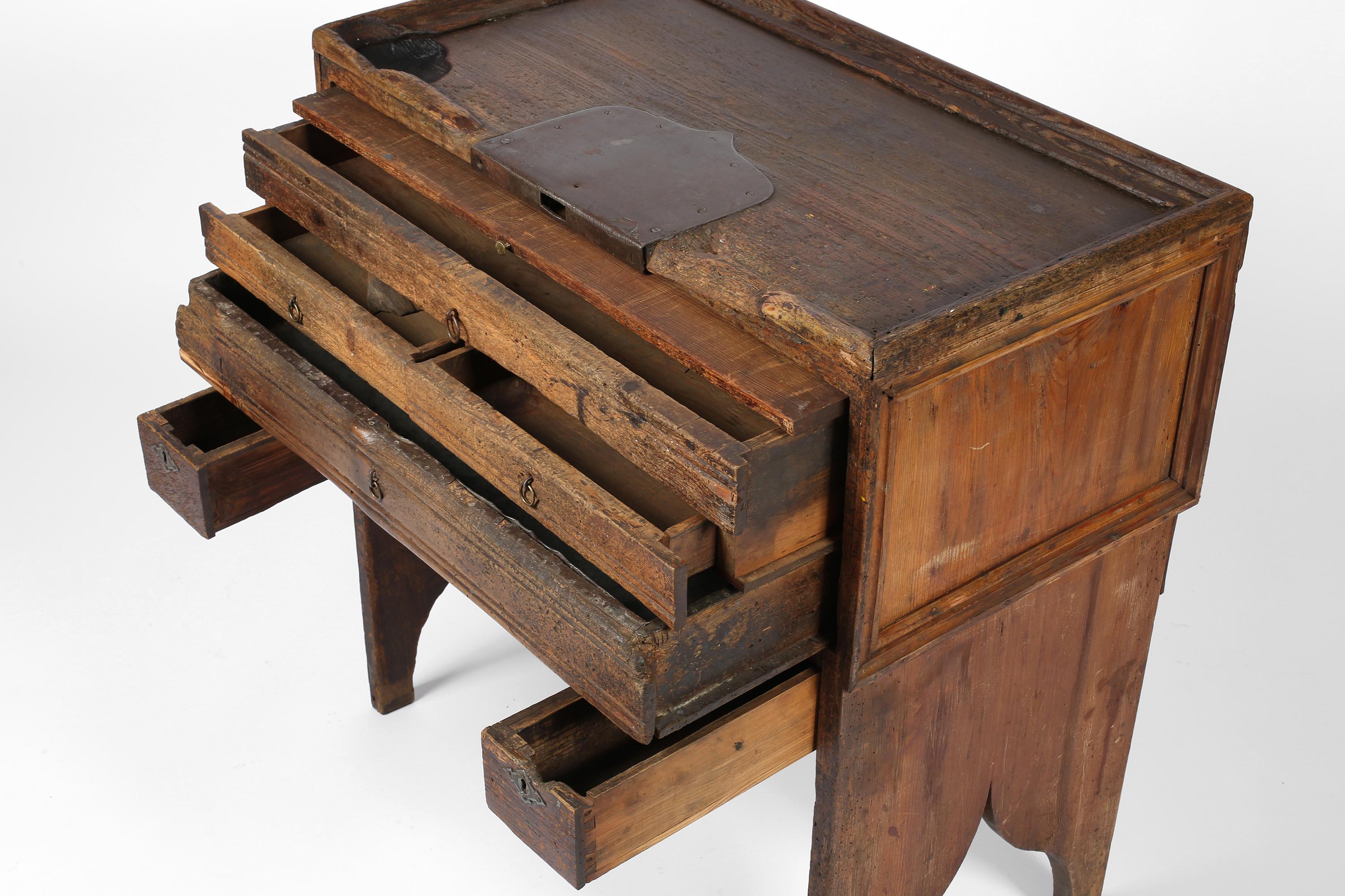 19th Century Portuguese Wabi-Sabi Rustic Goldsmiths Workbench For Sale 13