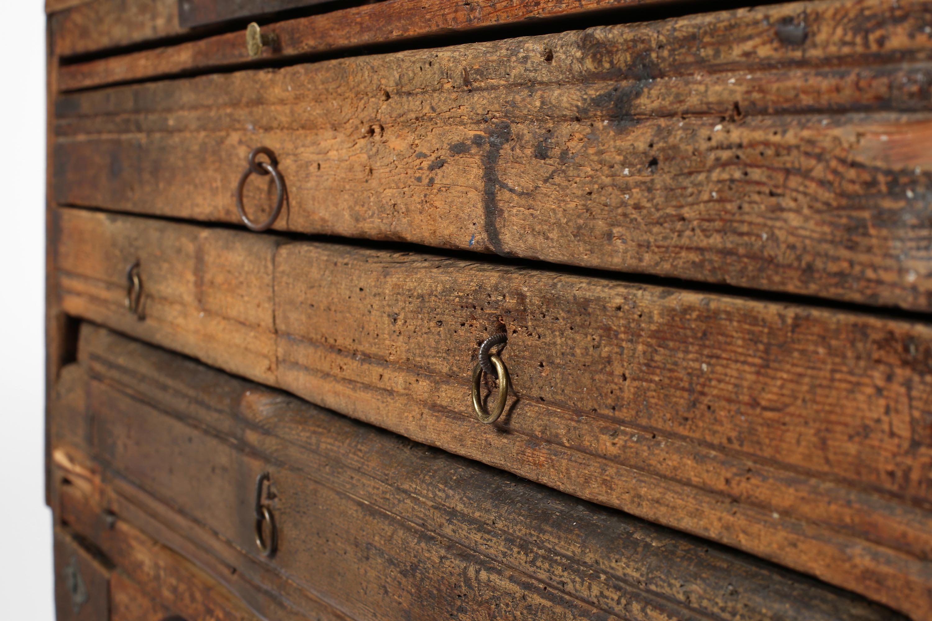 19th Century Portuguese Wabi-Sabi Rustic Goldsmiths Workbench For Sale 15