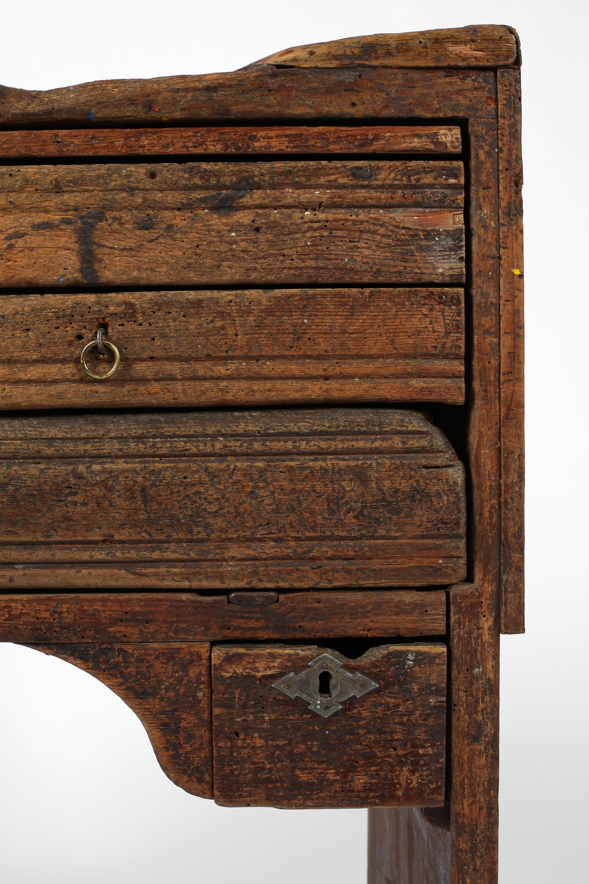 19th Century Portuguese Wabi-Sabi Rustic Goldsmiths Workbench For Sale 1