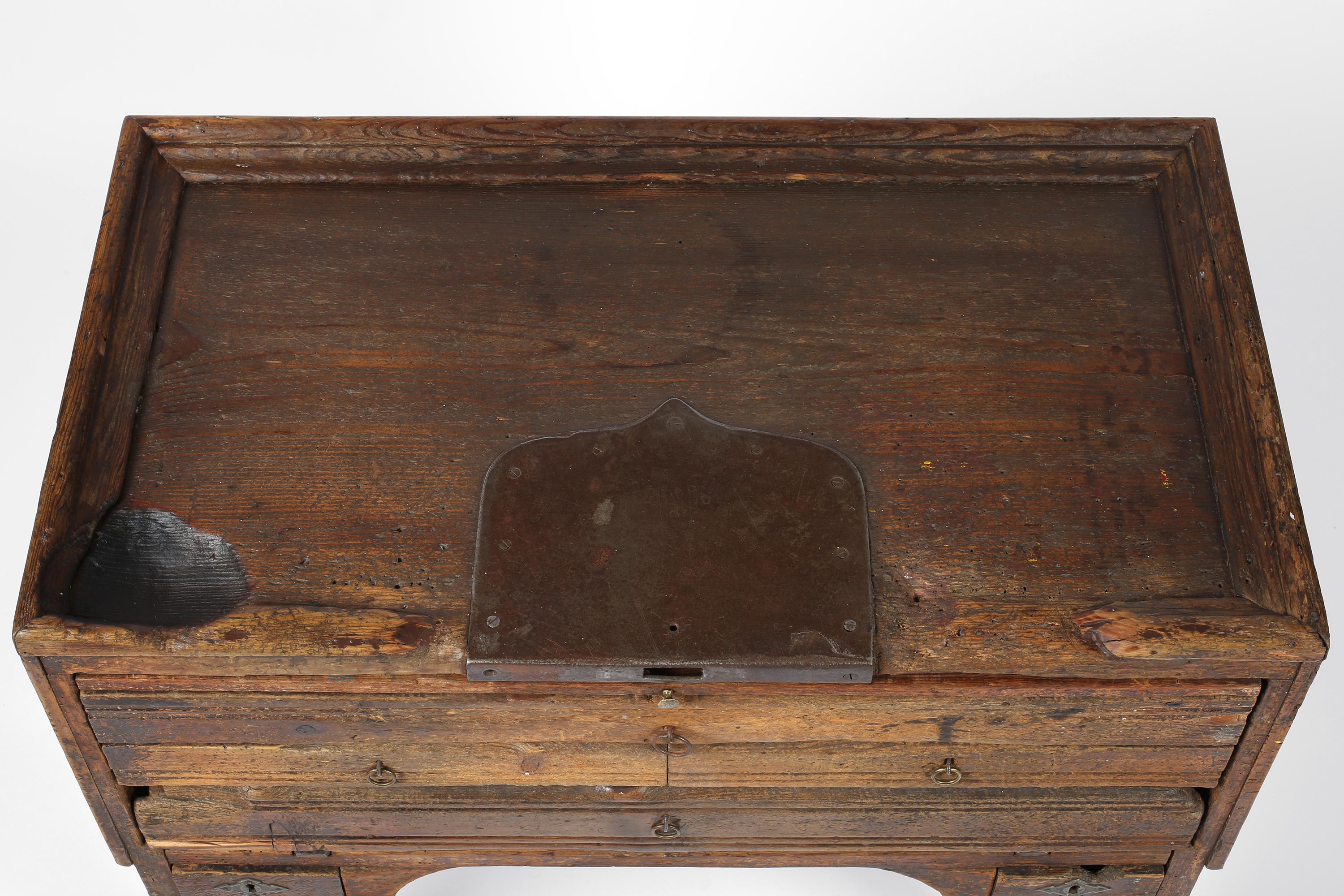 19th Century Portuguese Wabi-Sabi Rustic Goldsmiths Workbench For Sale 2