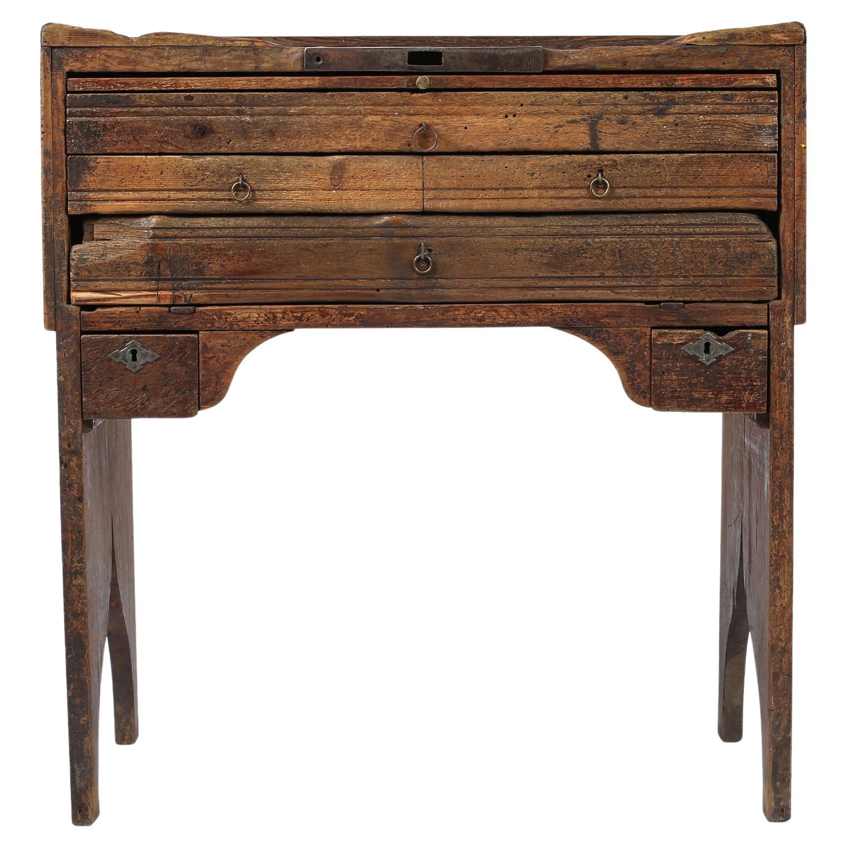 19th Century Portuguese Wabi-Sabi Rustic Goldsmiths Workbench