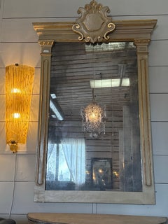 19th Century Portuguese Wall Mirror, Hand-Crafted Wood, Circa 1850
