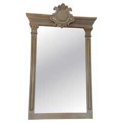 19th Century Portuguese Wall Mirror, Hand-Crafted Wood, Circa 1850