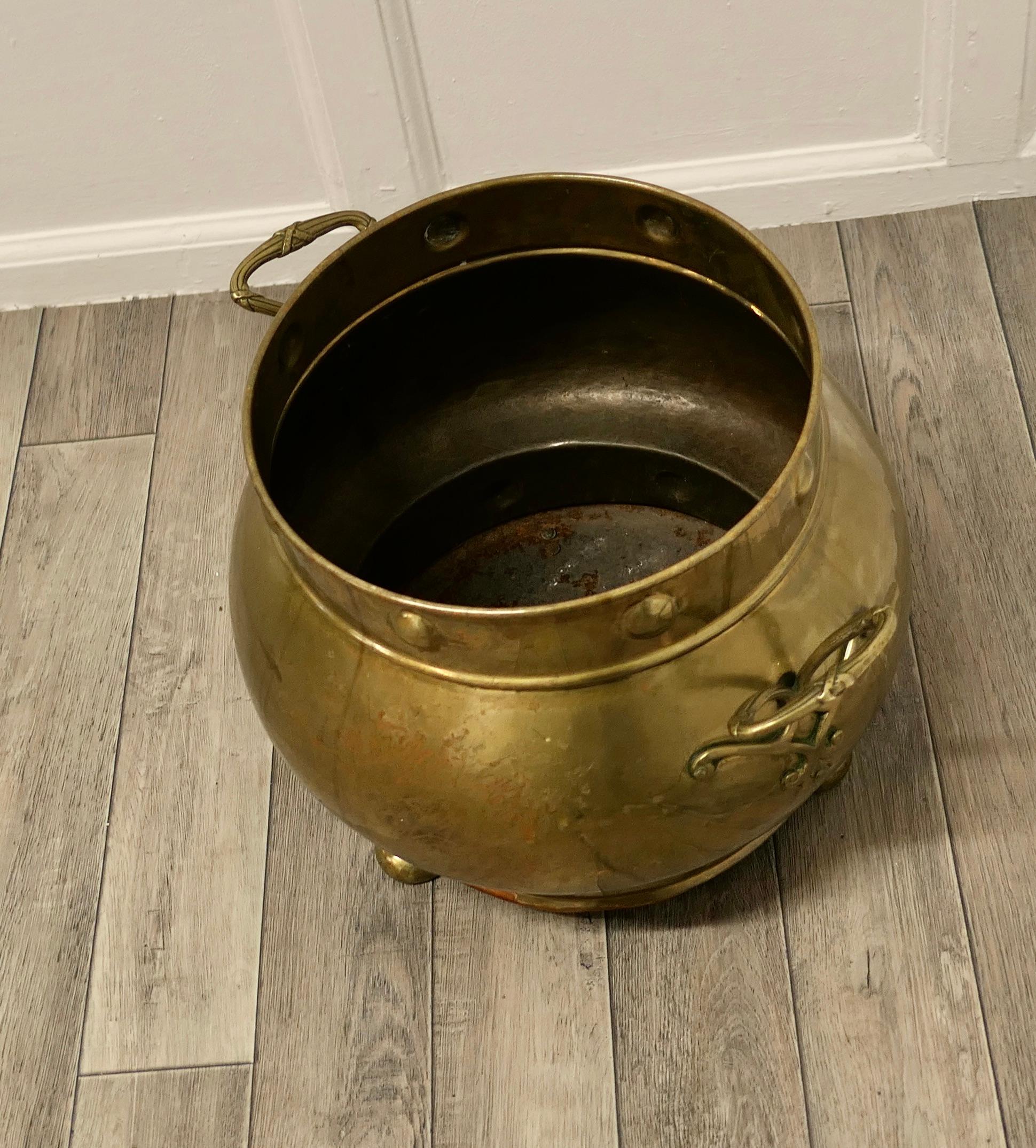 large brass cauldron