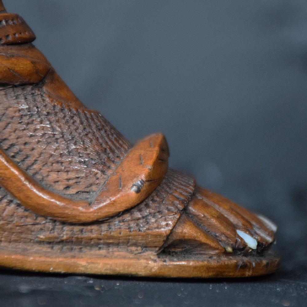 19th Century POW shoe snuff box

We are proud to offer a 19th century POW carved wooden snuff box, The toenails have likely been replaced over time. The lid details a bearded man, with vine detail across the shoe. 

Size in inches: H 3.25” x W