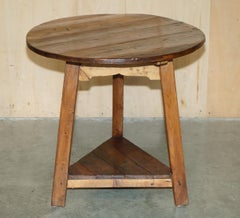 19TH CENTURY PRiMATIVE PINE CRICKET TABLE STUNNING TIMBER PATINA MUST SEE PICS