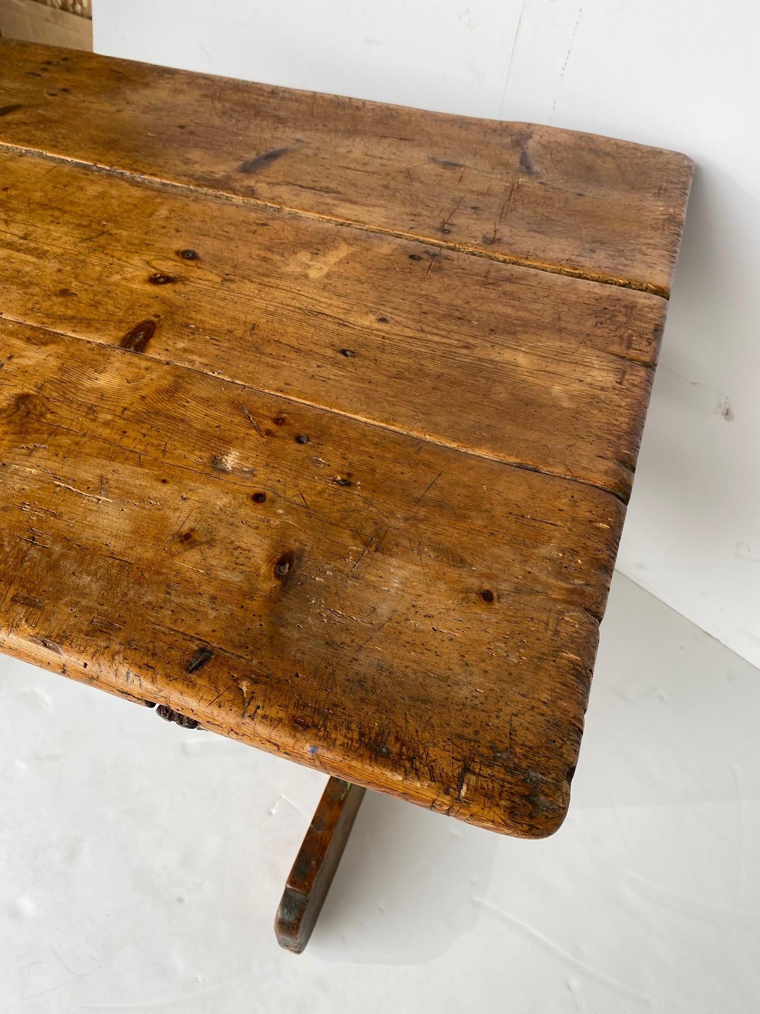 French 19th Century Primitive Accent  Table/ Coffee Table For Sale