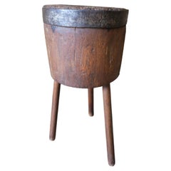 19th Century Primitive Antique Elm Chopping Table