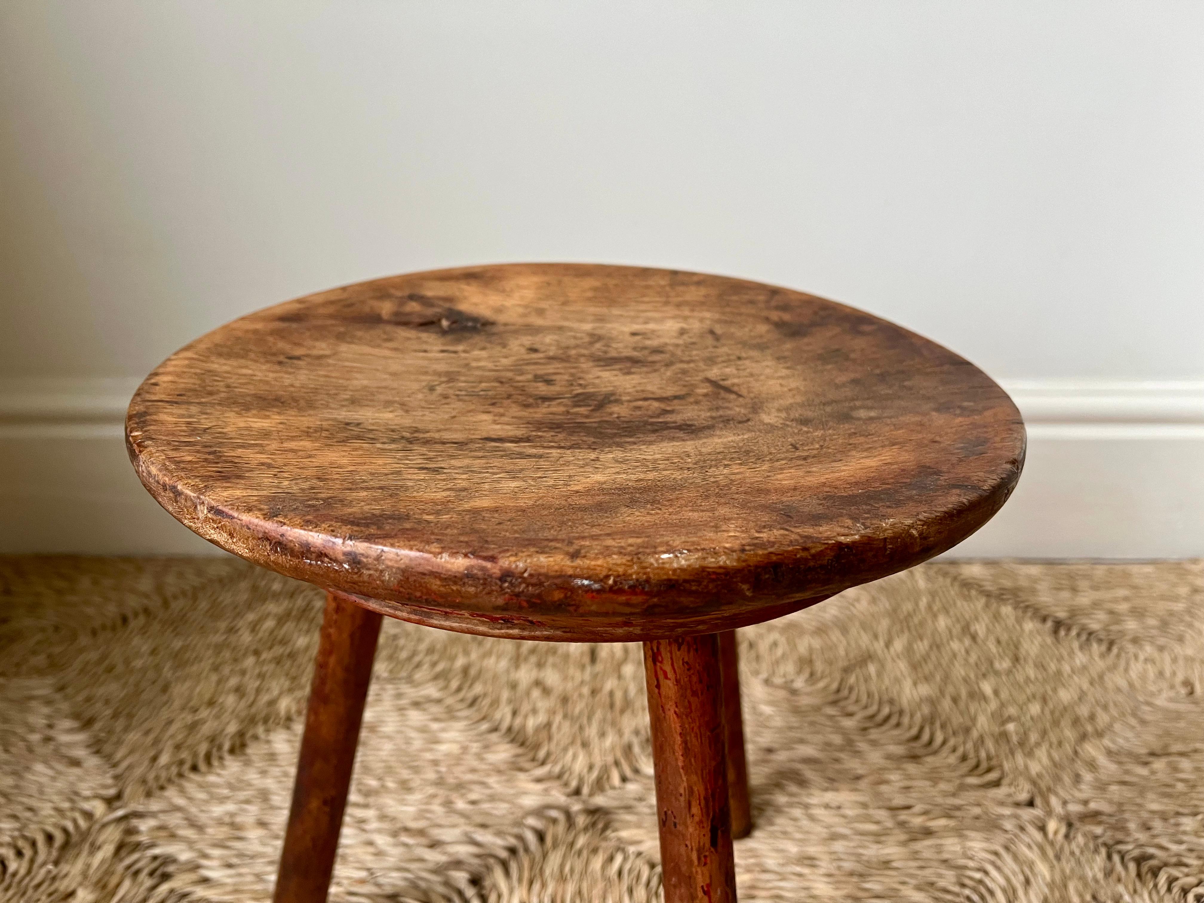 19th Century 19th century primitive antique Welsh dairy stool For Sale