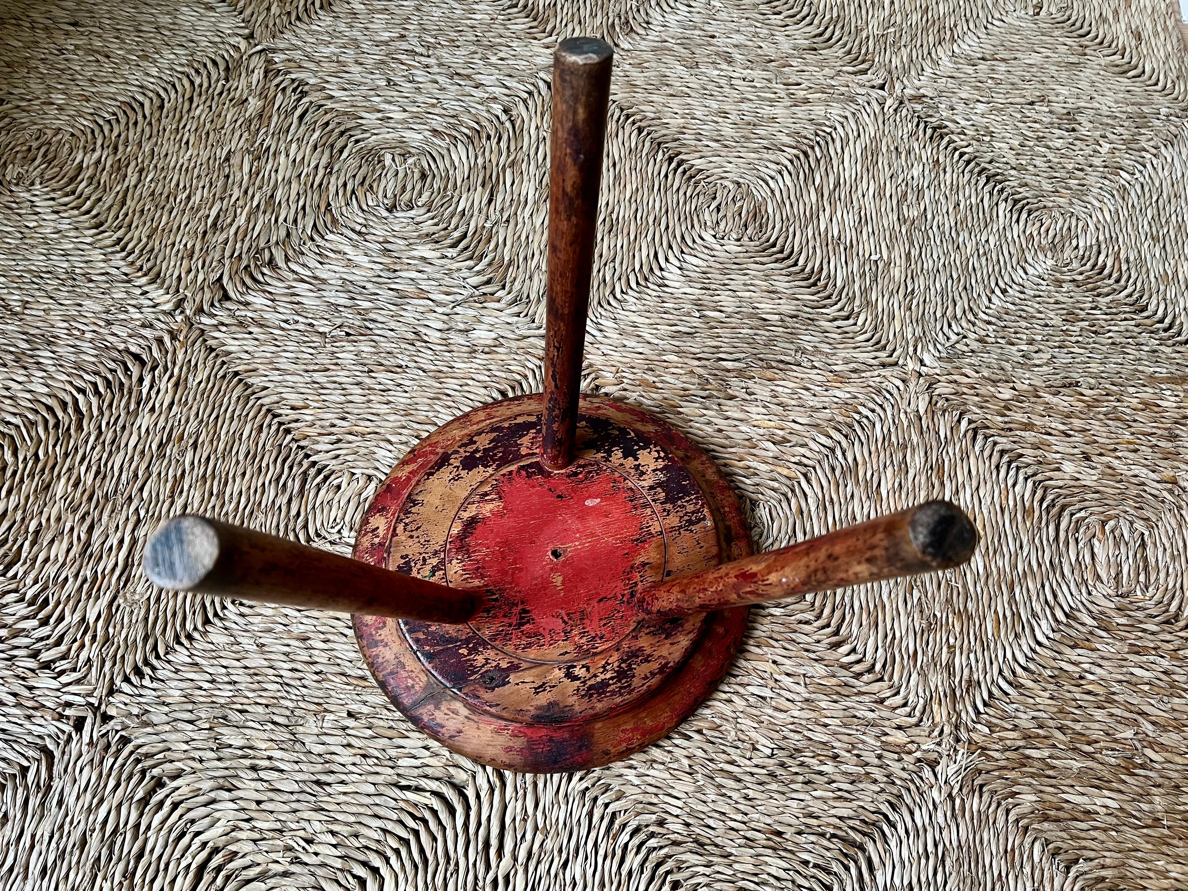 19th century primitive antique Welsh dairy stool For Sale 4