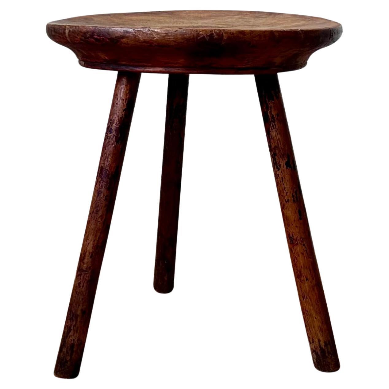 19th century primitive antique Welsh dairy stool