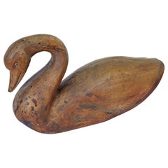 19th Century Primitive Carved Swan