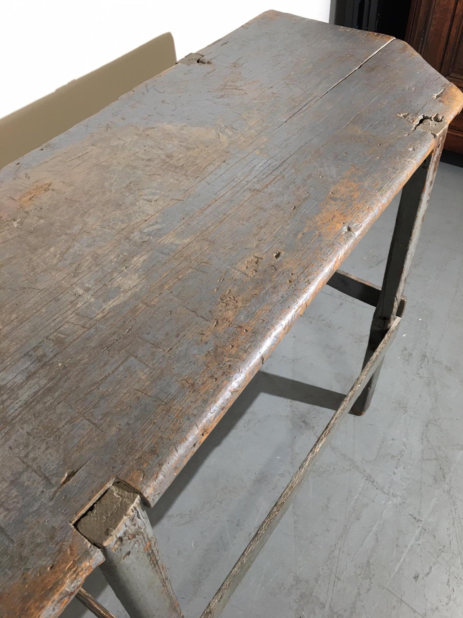 Wood 19th Century Primitive Console Table