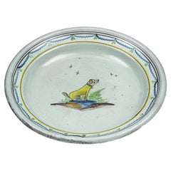 Antique 19th Century Primitive Dog Plate