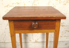 19th Century primitive Farm work 1 Drew table with Tapered leg