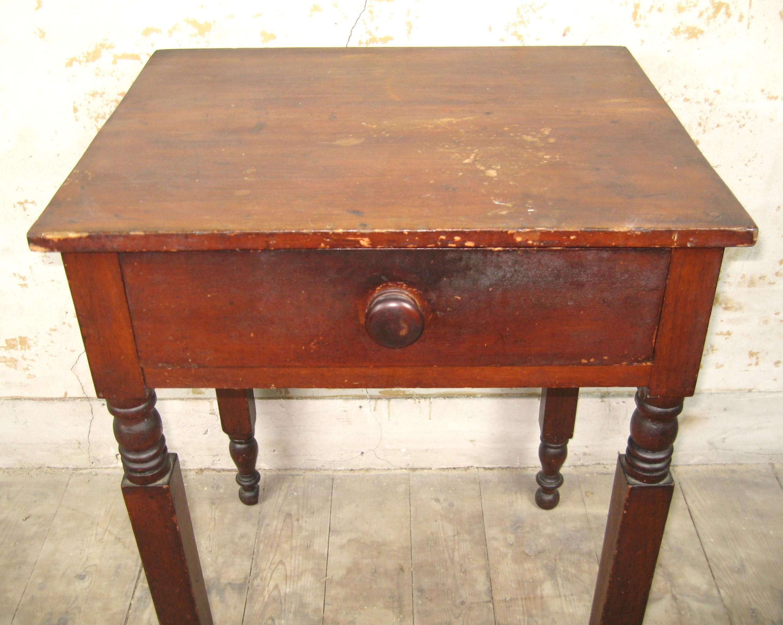 This authentic Antique Primitive Farm work table with New York Leg is a rare find for collectors and enthusiasts of historical furniture. Its great brownish color, country-style theme, and wood material make it a unique addition to any Farmhouse or