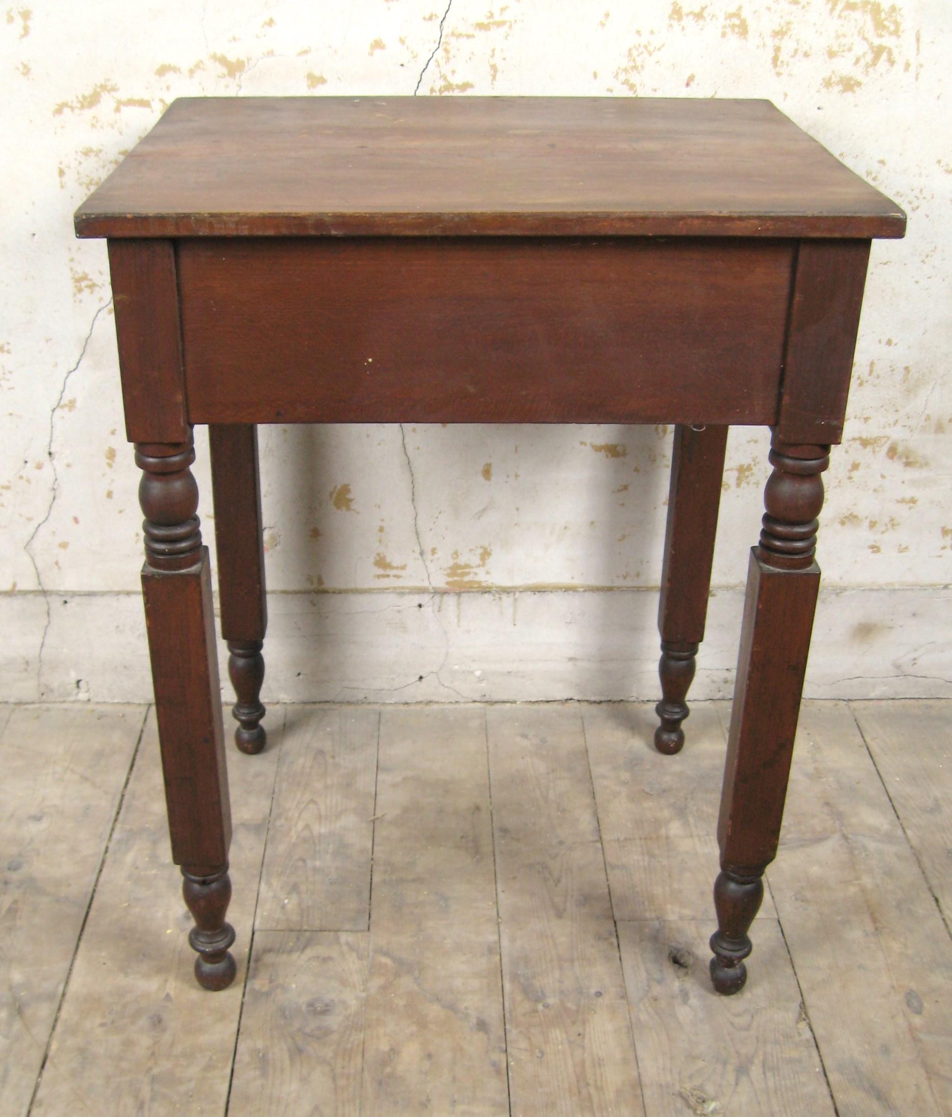 Hand-Crafted 19th Century primitive Farm work table with New York leg For Sale