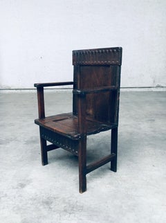 19th Century Primitive Folk Art Hand Made Arm Chair