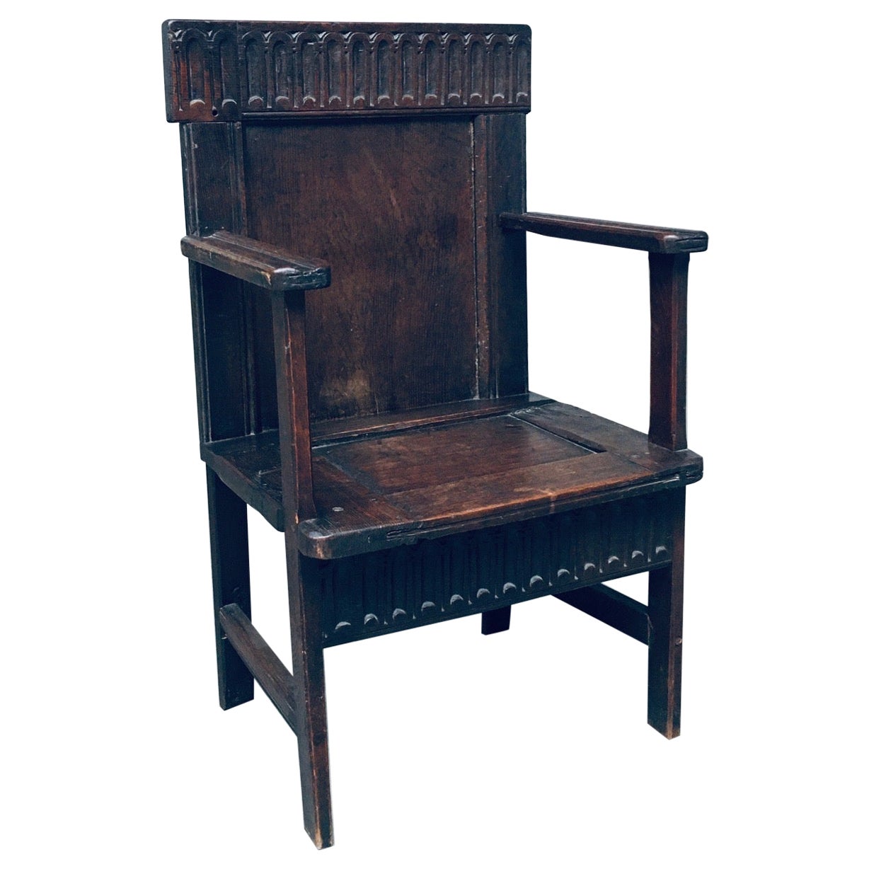 Silla de brazos Hand Made de arte popular primitivo del siglo XIX