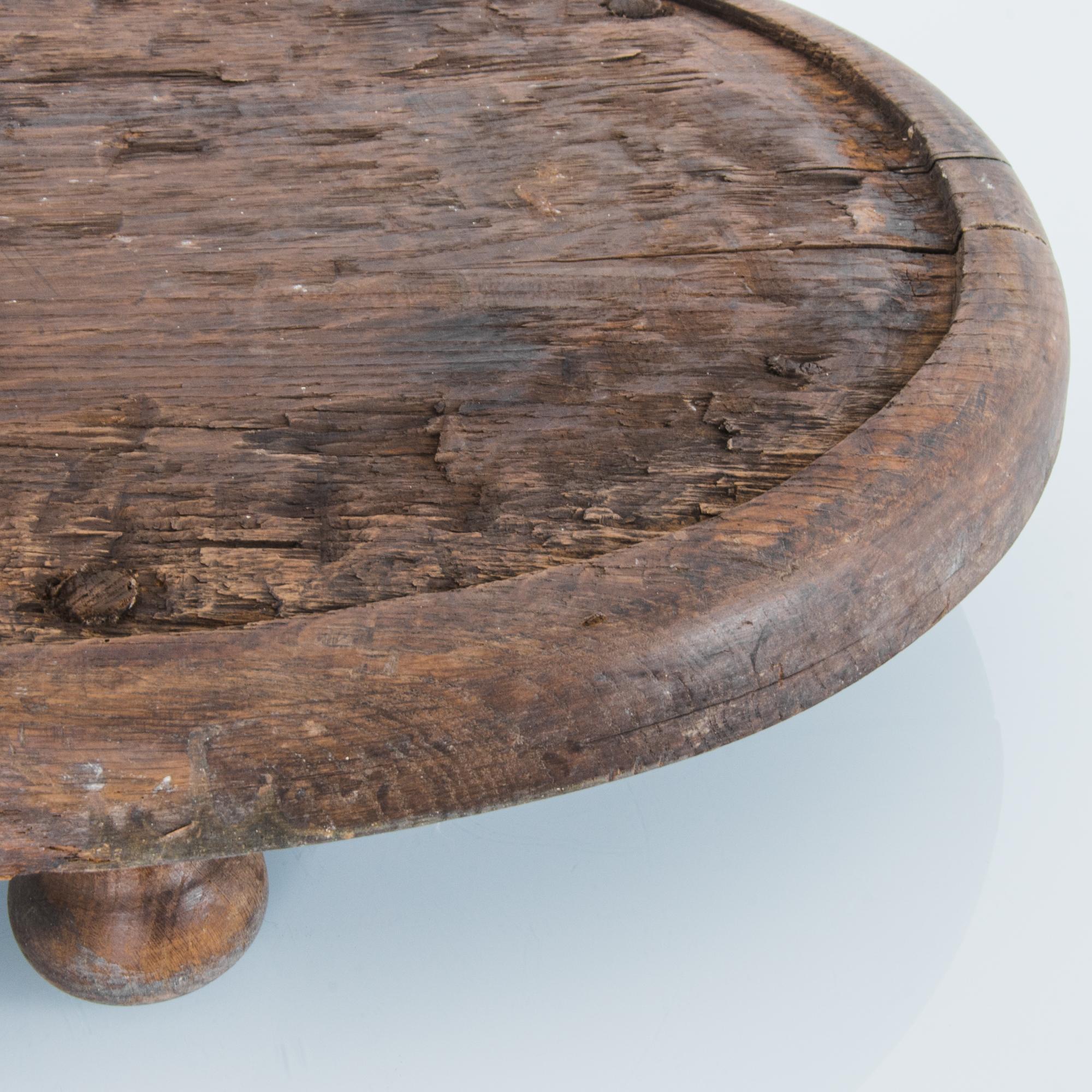 19th Century Primitive French Oak Tray In Good Condition In High Point, NC