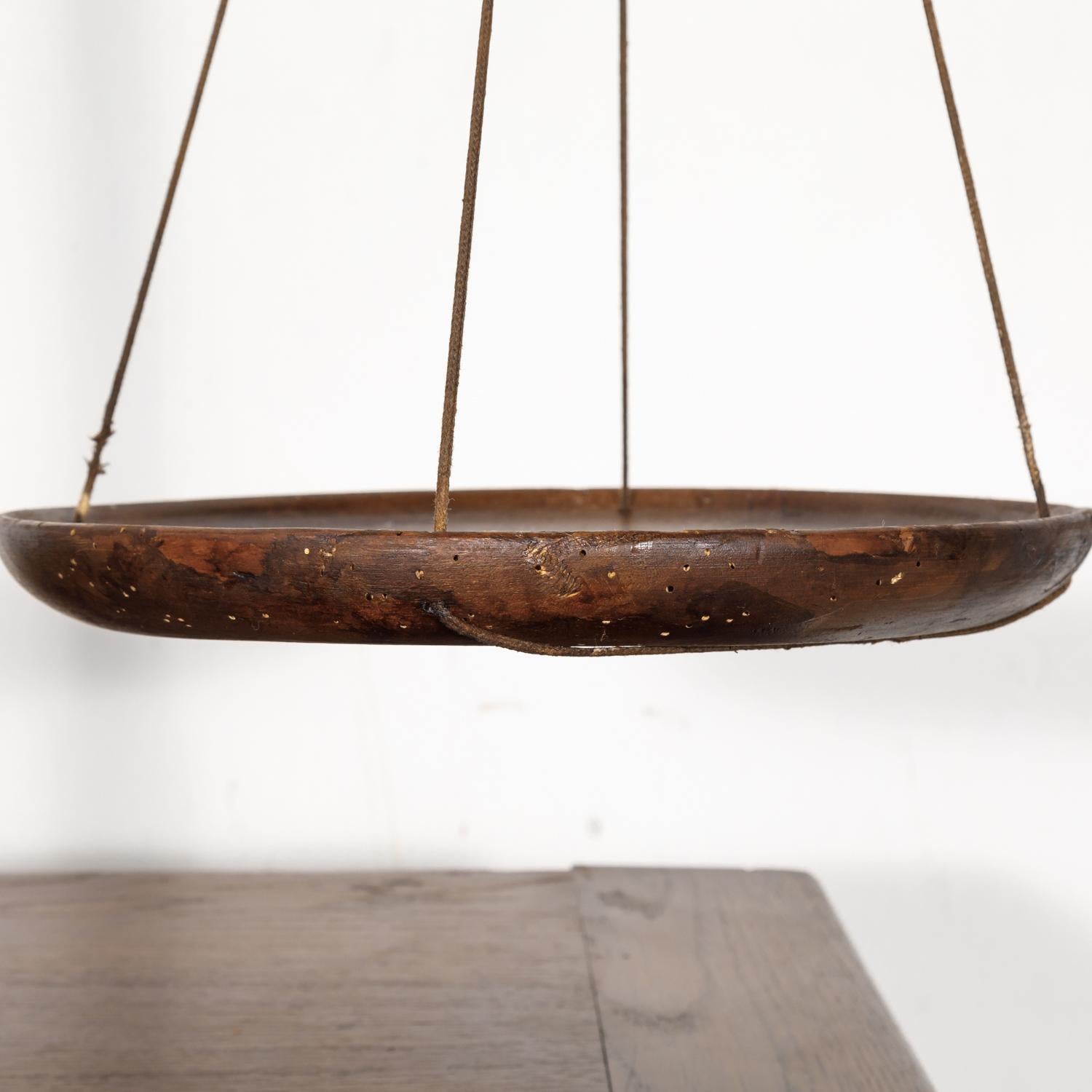 19th Century Primitive French Walnut Balance Scales 6