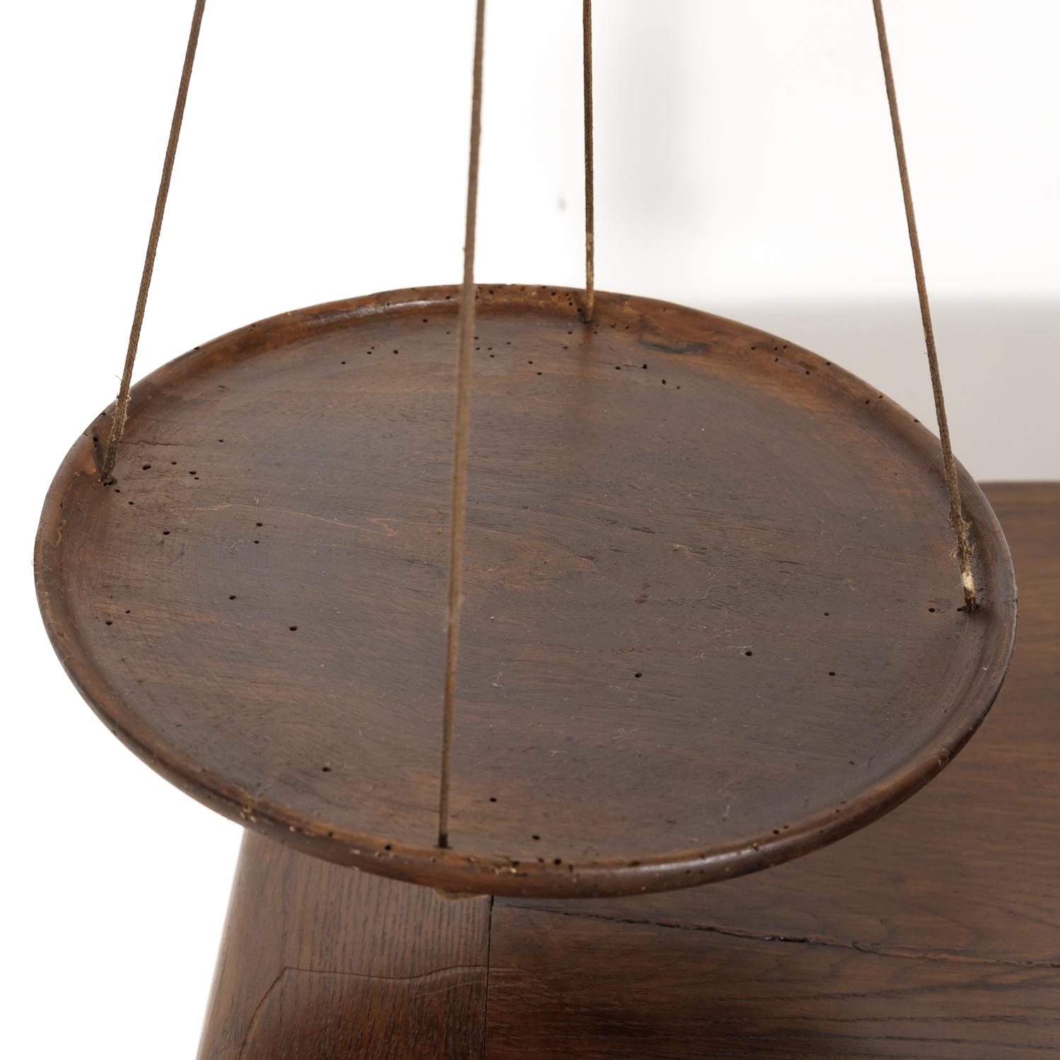 19th Century Primitive French Walnut Balance Scales 2