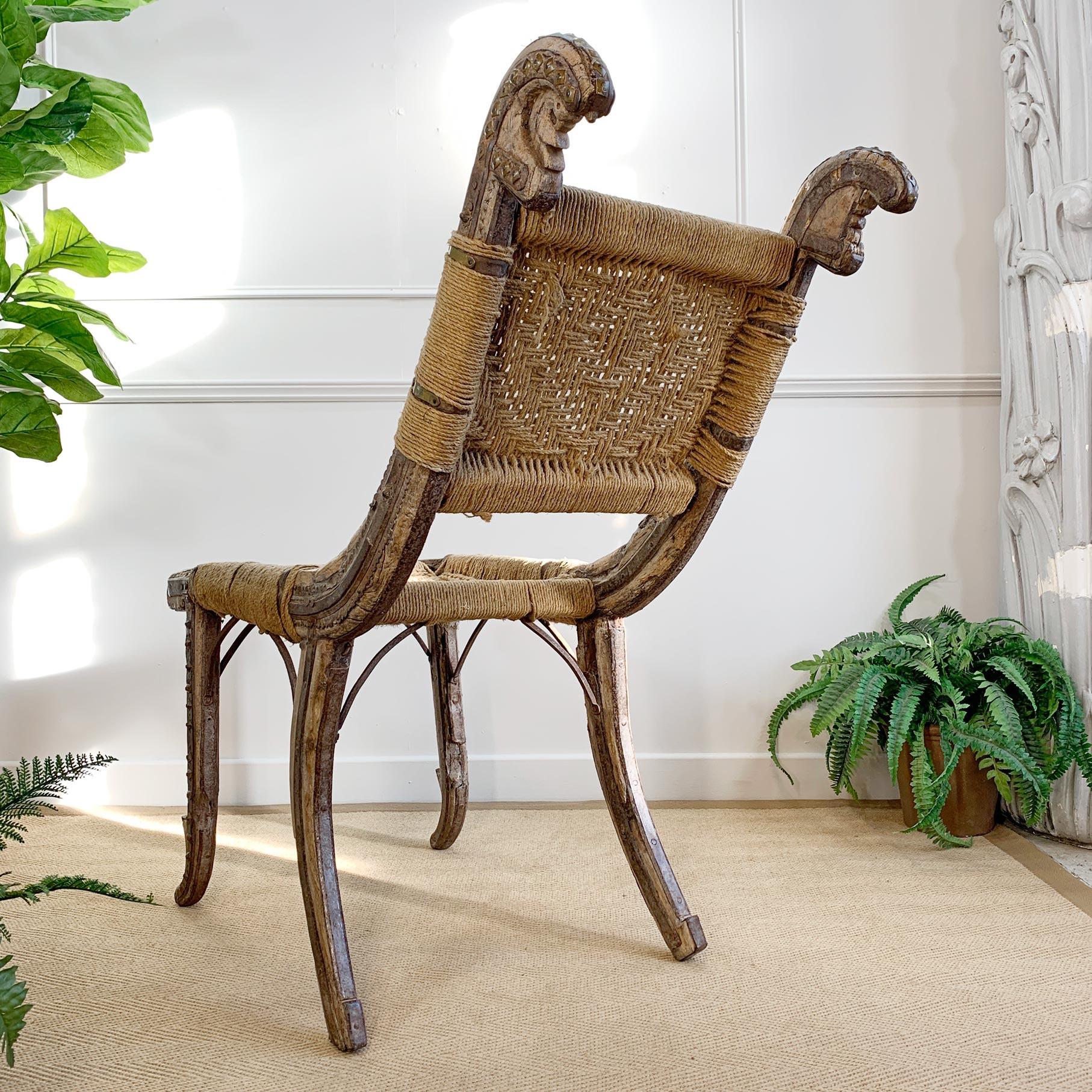 Primitive indischer Stuhl des 19. Jahrhunderts im Angebot 4