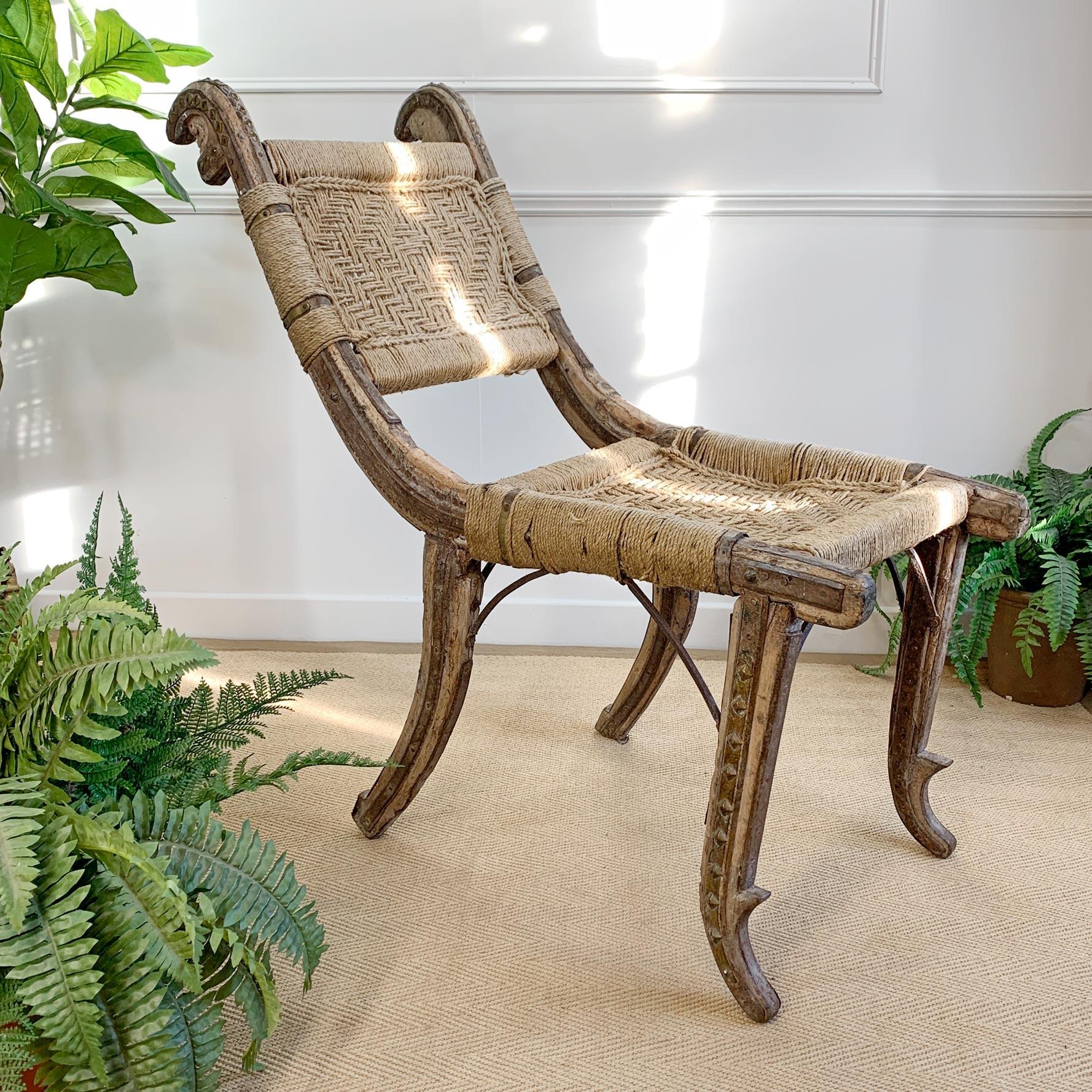 19th Century Primitive Indian Chair For Sale 2