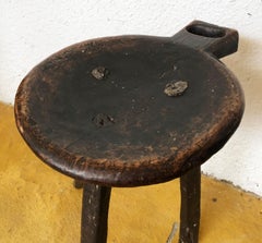19th Century Primitive Mexican High Milking Stool