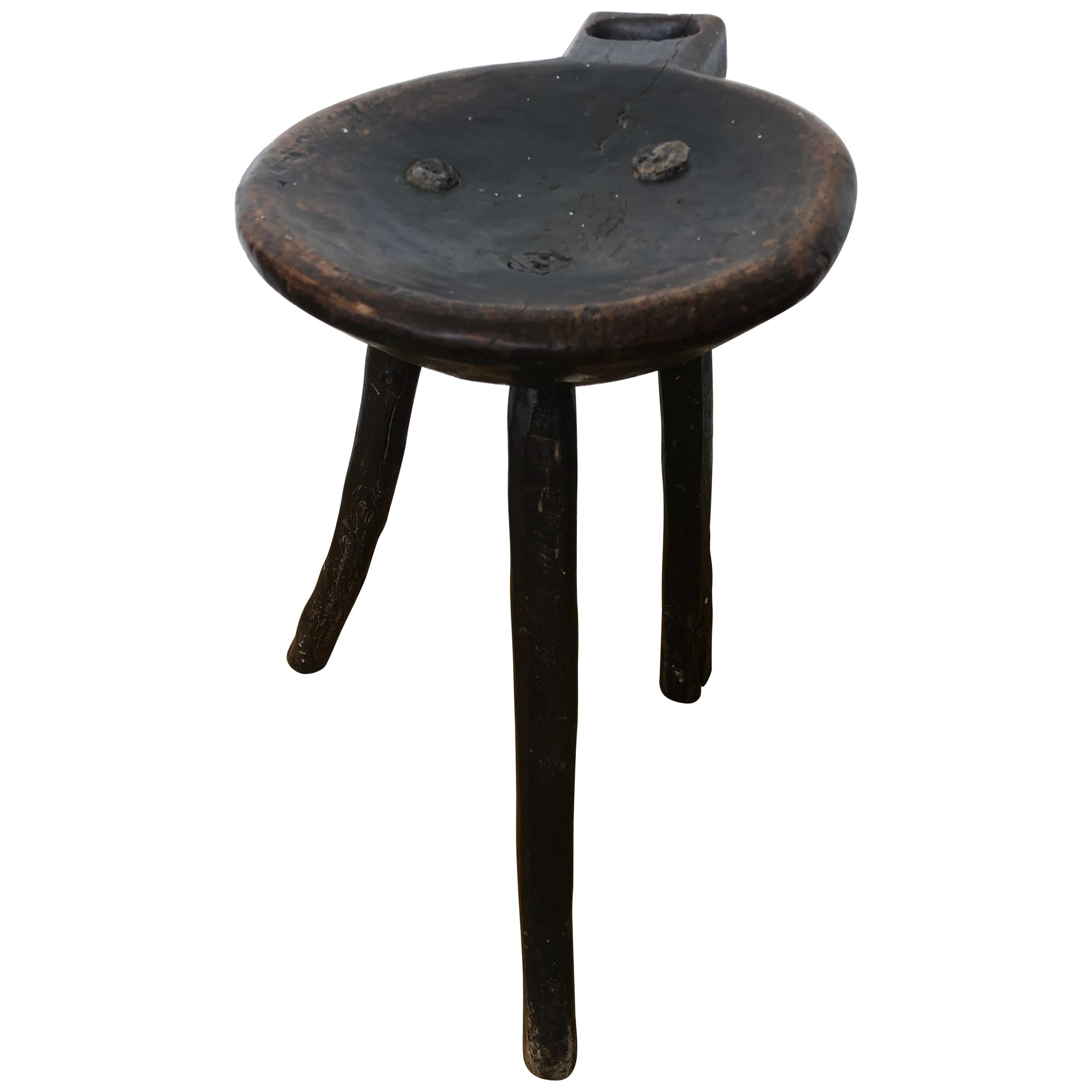 19th Century Primitive Mexican High Milking Stool