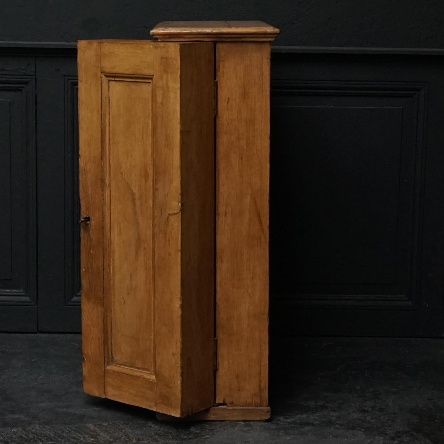 19th Century Primitive Pine Wood Counter Cabinet with Two Deep Swinging Doors 5
