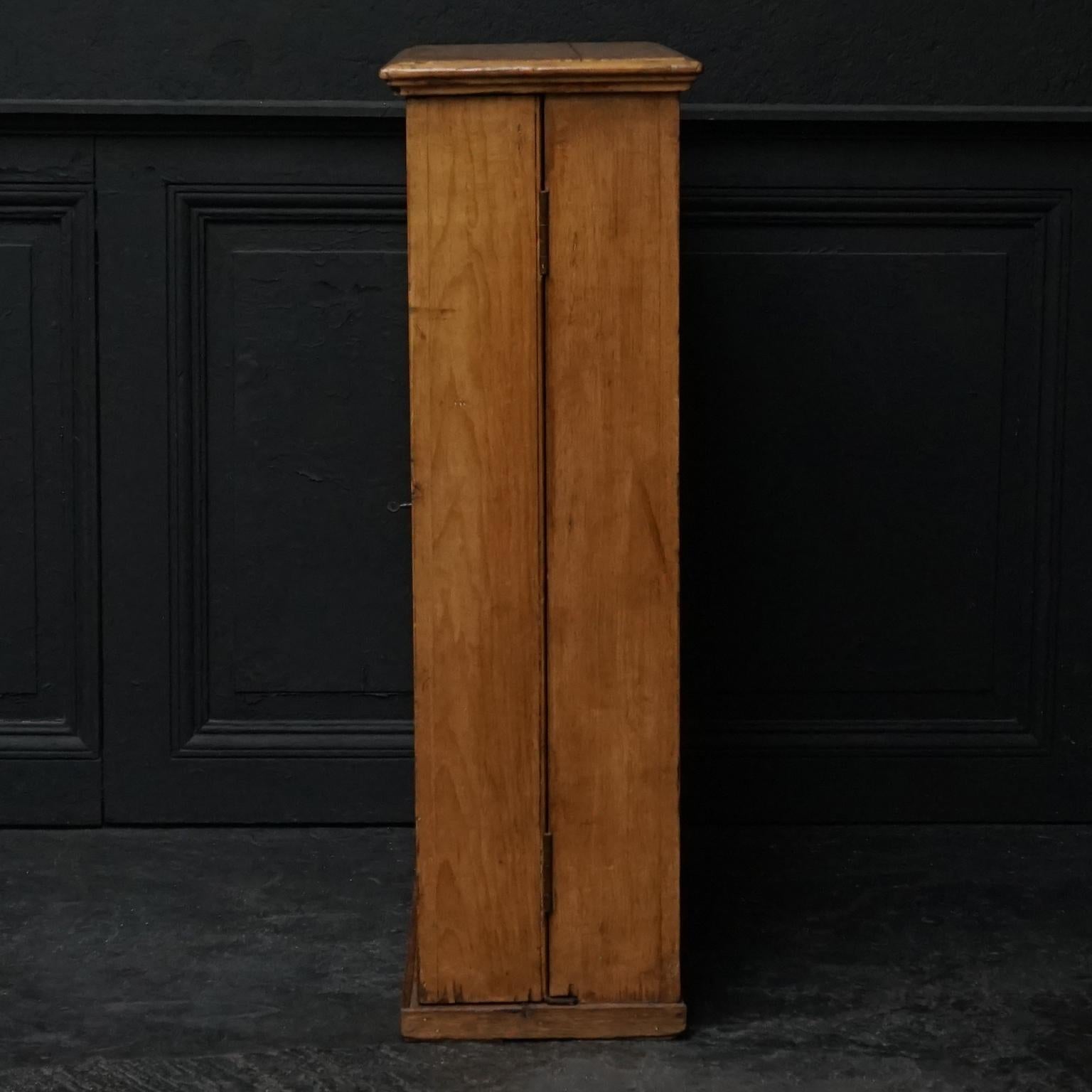 19th Century Primitive Pine Wood Counter Cabinet with Two Deep Swinging Doors 4